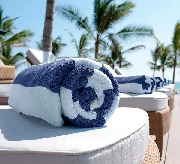 Seasons ® Pool Towels -  Hotel Grade Cotton Pool Towel, Perfect for Hotel, Spa Hot Tub, and Bath, 36 x 72 in, Blue - Image 2