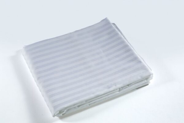 Premium Hotel Grade Satin Stripe Bed Sheet - 300TC, 100% Cotton, Sateen Stripe 1cm Vertical sheet