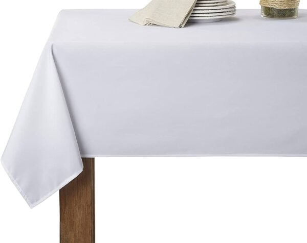 Seasons Plain White Square Tablecloth - Cotton-Polyester mix - Image 2