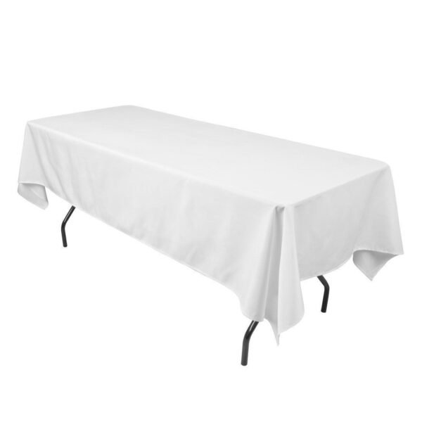 Seasons Plain White Rectangle Tablecloth - Cotton / Polyester mix