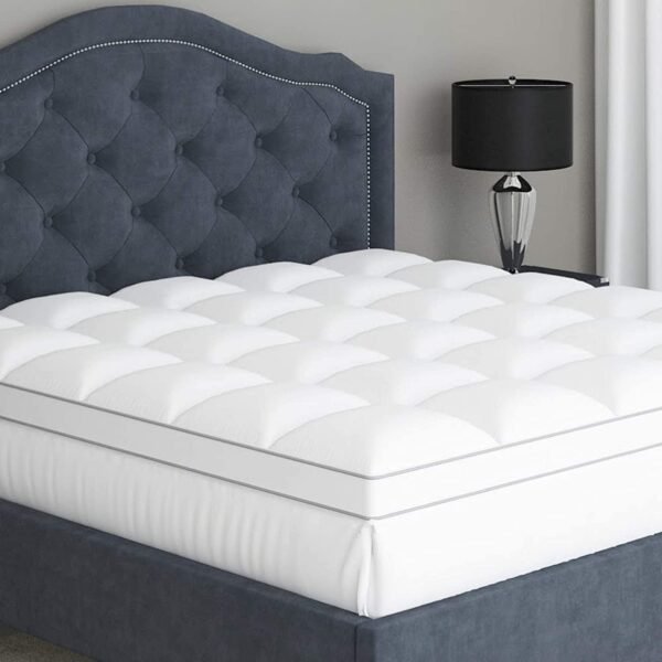 Seasons Mattress Topper with Down Proof Outer Cover - Individual Pillow Type Filling With Zipper Line 2